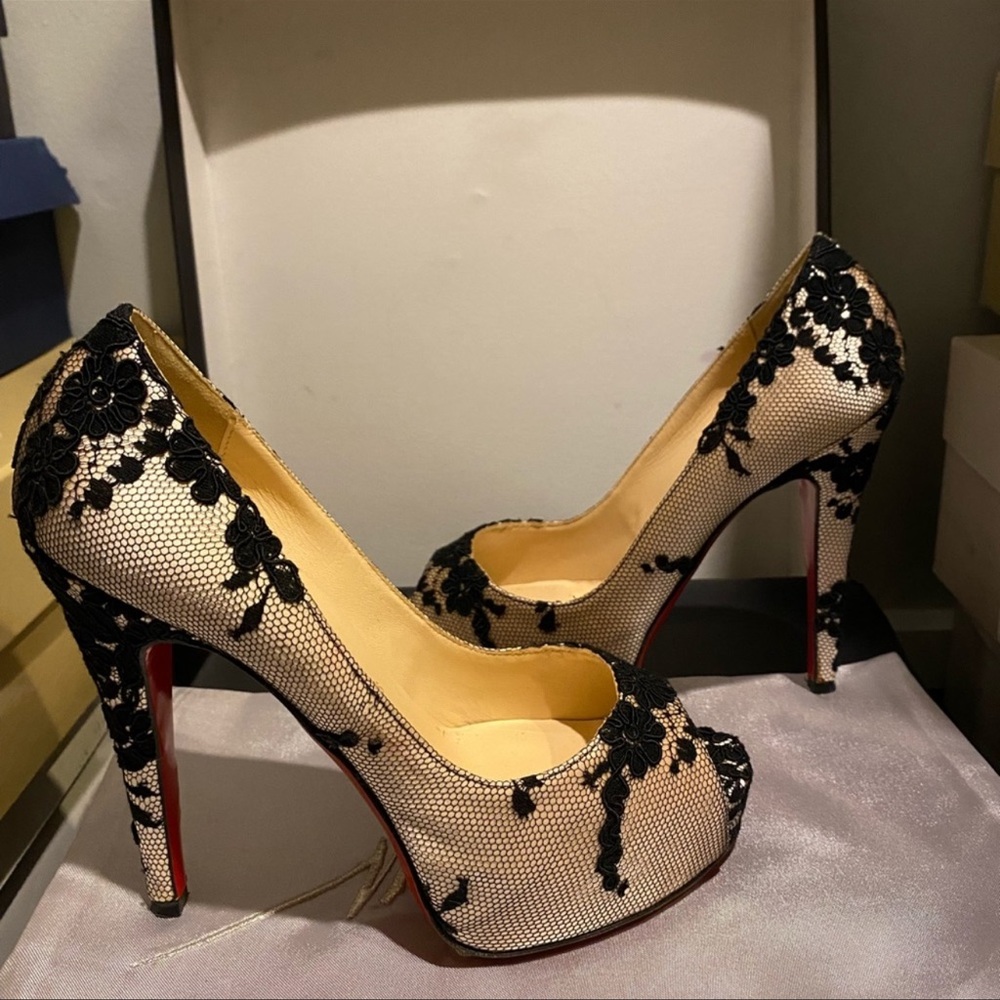 Christian louboutin hiper prive 120 satin hells 36